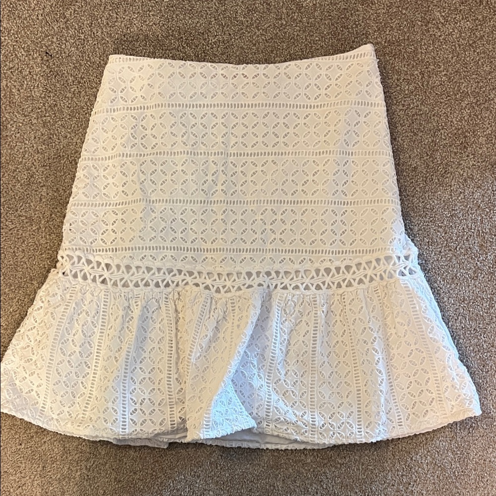 Lilly Pulitzer White Lace Mini Skirt